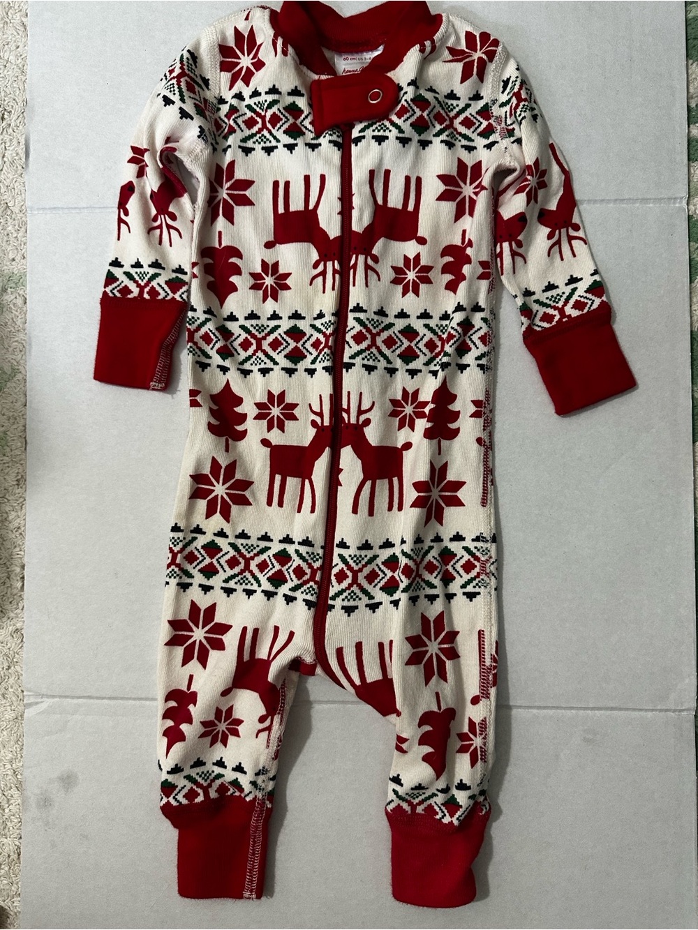 HANNA ANDERSSON Holiday Dear Deer HannaJams Sleeper 3-6 Months